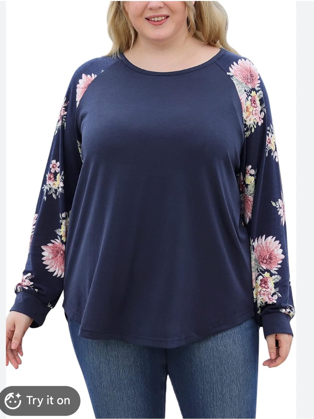 Floral Tunic in Navy